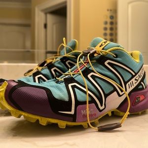 Salomon Speedcross 3 Trail Running Shoes Purple,
Blue &Yellow